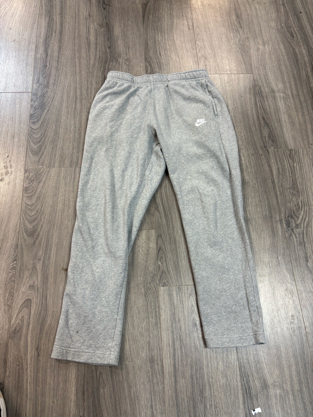 Nike Light Gray Fleece Joggers with White Logo
